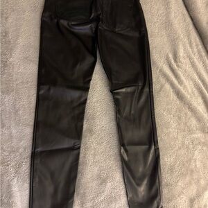 Express Black Faux Leather Trousers